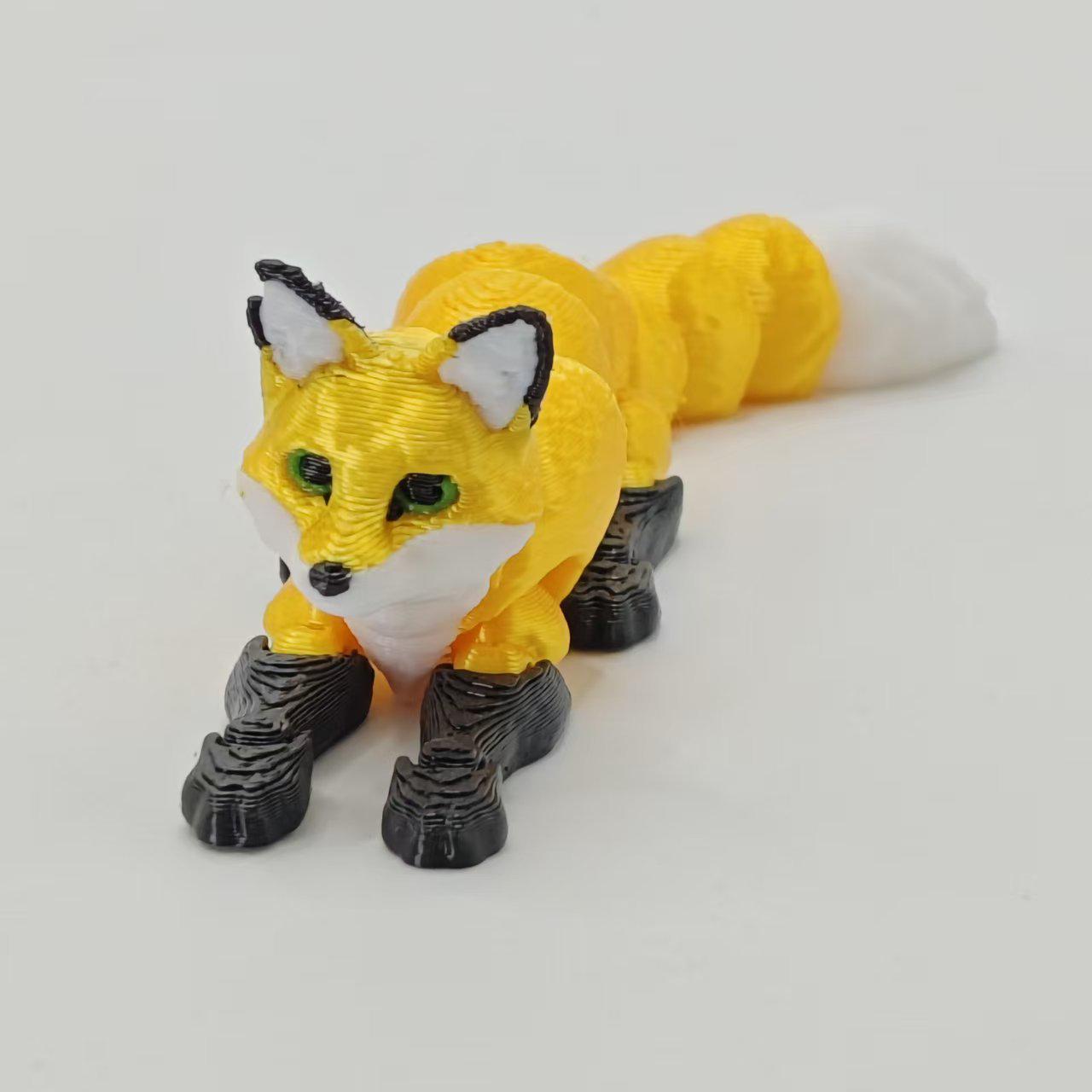 3D Printed Articulated Fox Toy - Home Decoration & Desktop Ornament