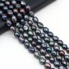 1String, Black Natural Freshwater Pearls, 10-11mm Nugget Pearl Beads for Jewelry Making DIY Crafts, Birthday Wedding Gifts, 36cm