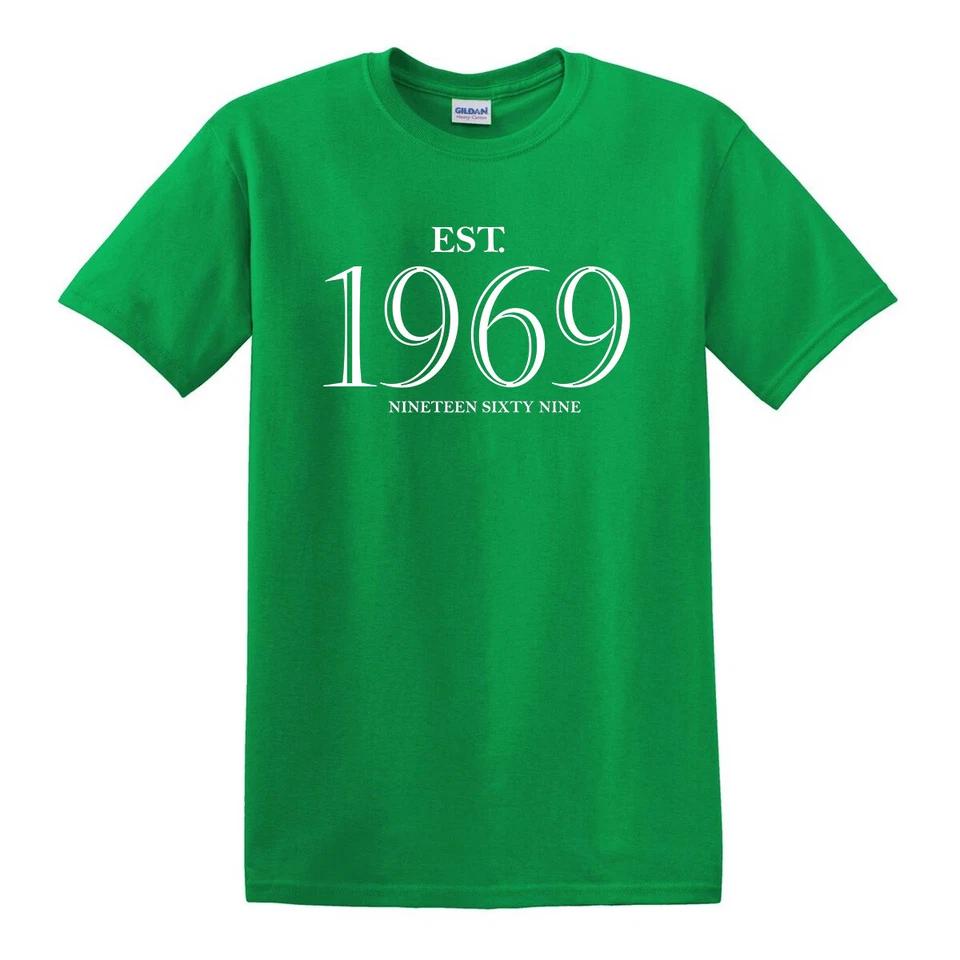 EST. Established 1969 T Shirt 50th Birthday Funny Present Father Day Gift Top 3 L
