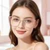 New metal square flat glasses women's European and American cat eye anti-blue light glasses frame fashionable retro high-end glasses