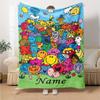 Custom Name Mr. Men and Little Miss Theme Printed Blanket - Perfect for Couch, Bed, Travel & Outdoor Use | Machine Washable, Cozy & Durable.