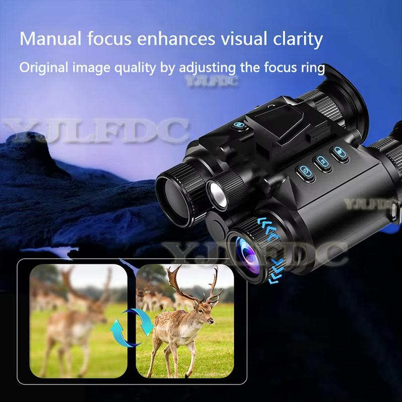 4K Binoculars with Protective Goggles and 8x Digital Zoom Night Vision Device Can Be Used for Outdoor Camping 1.44 Inch dual