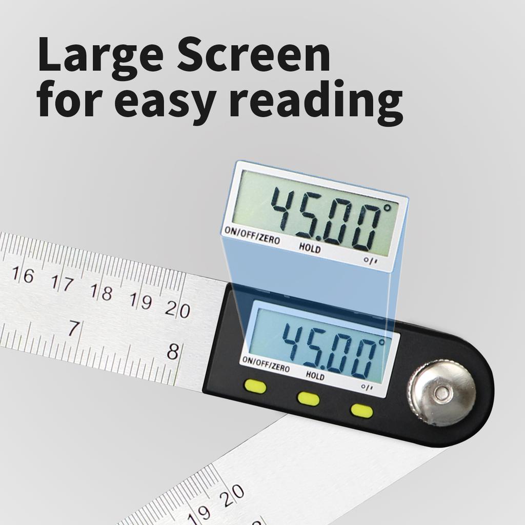 SHANHR 200 Mm/300 Mm Digital Angle Ruler Stainless Steel Electronic Angle Meter Electronic Protractor Goniometer Angle Gauge
