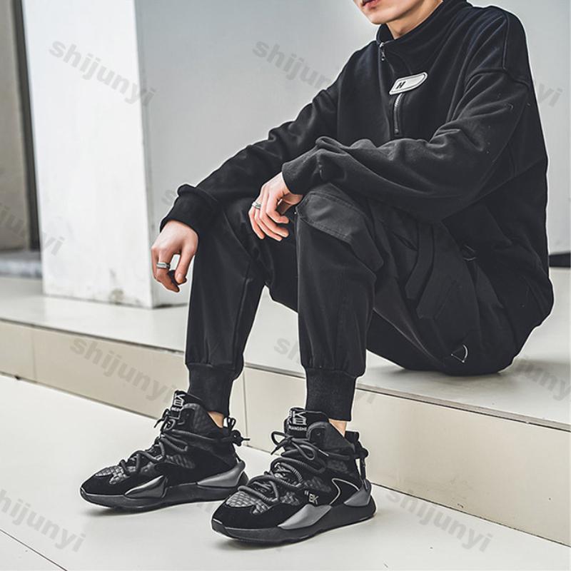 Fashion High Top Chunky Sneakers Mens Designer Spring Autumn Platform Sports Shoes Fashionable Casual Lace Up Youth Running Shoes