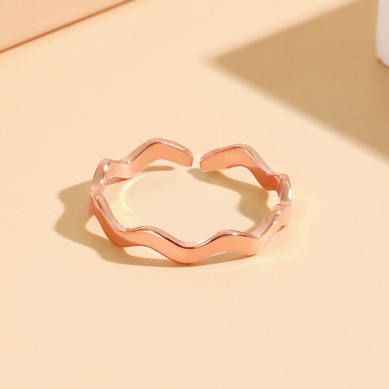Simple Mobius plain ring ring Versatile wind geometric wave opening stainless steel ring