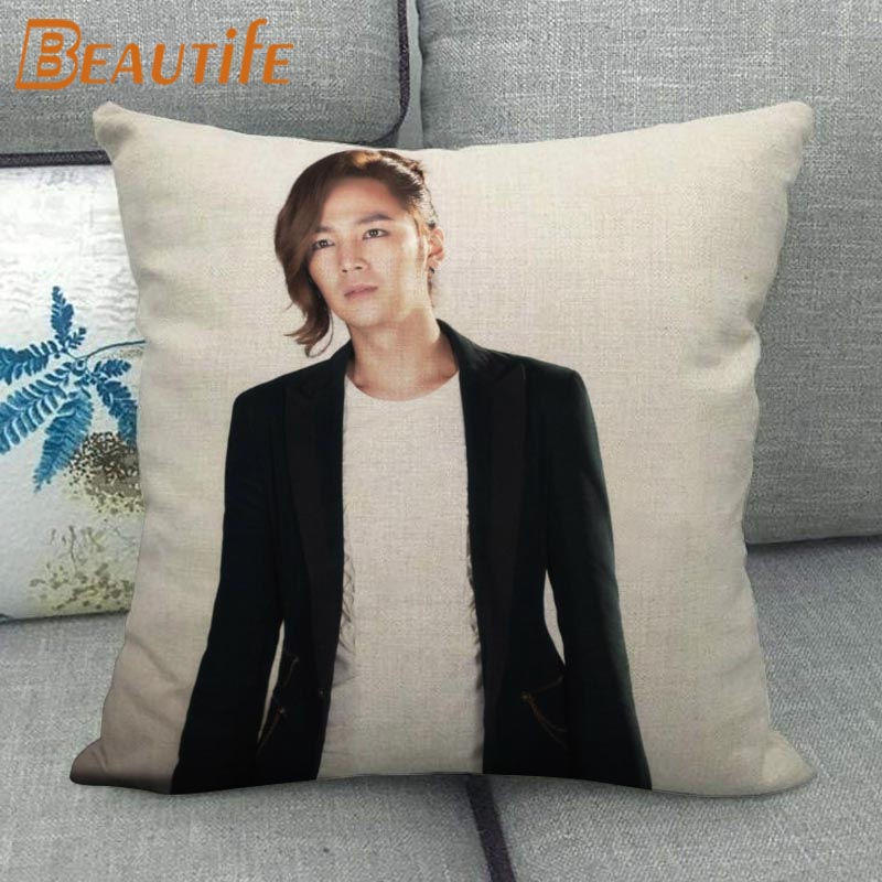 Custom Jang Keun Suk HOT KPOP Pillowcase 45X45cm Wedding Decorative Eco-Friendly Cotton Linen Fabric Pillow Case