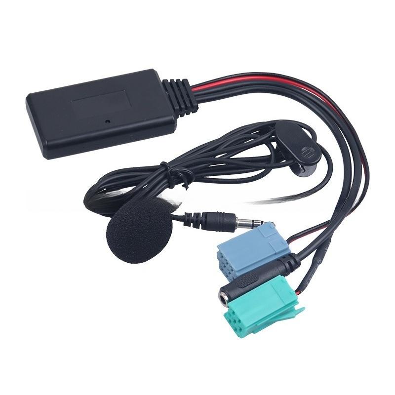 For Renault Megane 2 Updatelist Radio 8-pin+10-pin Car Bluetooth 5.0 Aux Cable Microphone Handsfree Mobile Phone Calling Adapter Radio Accessories 4