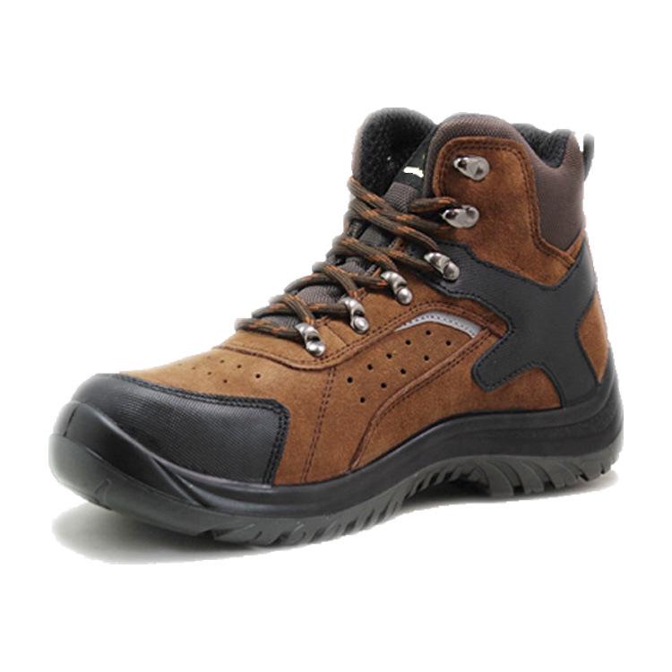Classic Brown Steel Toe Safety Shoes with Crazy Horse Leather & Rubber Sole 38