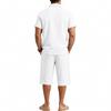 Summer Men's Casual Sportswear Sets Lapel Men's Short-Sleeved Shirt and Shorts Solid Beach Set
