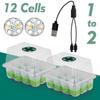 LED Grow Light Seedling Starter Tray Kit with Transparent Cover Indoor Garden Greenhouse Flower Plants Nursery Germination Box