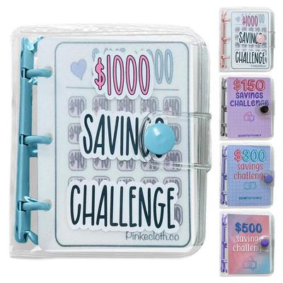 Savings Binder L $1000 Savings Challenge Loseblatt-Notizbuchbinder 2023 Geldumschlag-Sparplan, um mit einem Plan Geld zu sparen