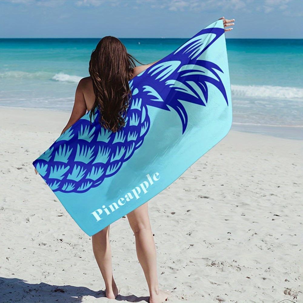 

Tropical Pineapple Beach Towel, Soft Microfiber Quick Dry Absorbent for Camping Pool Beach Sports Swimming Vacation W30*H60(CM)