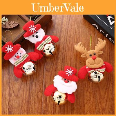 Adoráveis Enfeites de Árvore de Natal Apresentando Desenhos de Sino Dourado, Papai Noel, Boneco de Neve e Rena