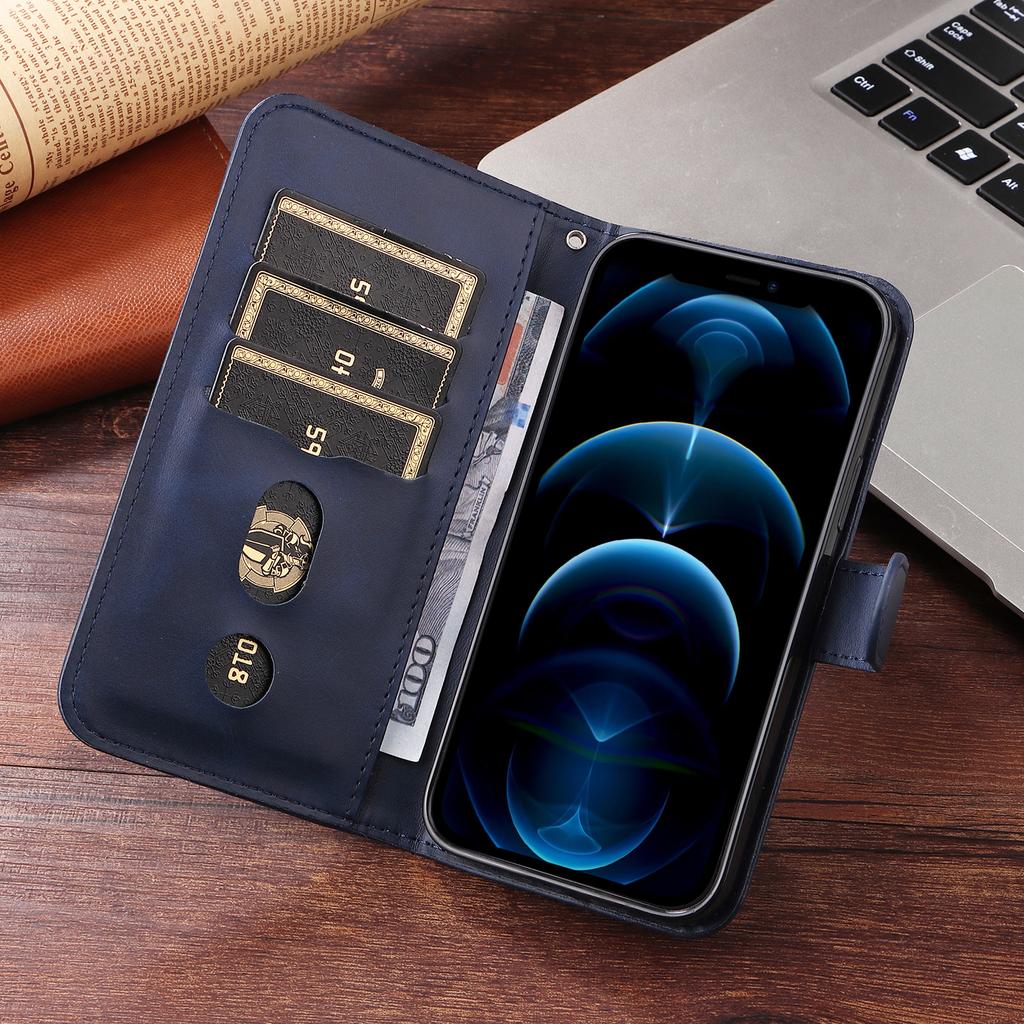 For iPhone 17 Pro Max PU Leather Cases with Zipper Pocket Wallet Phone Cover Stand