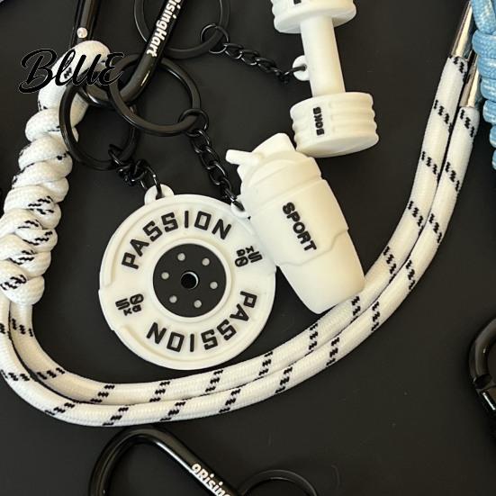 Fitness Enthusiast Keychain Weightlifting Equipment Charm with Keyring Weight Plate