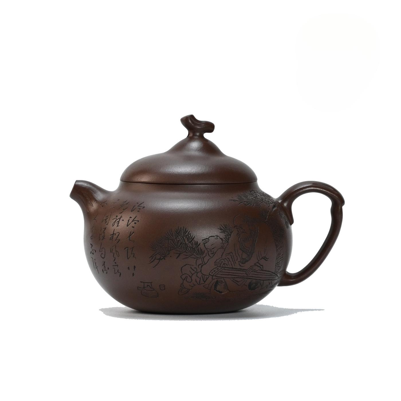 

190ml Ancient Yixing Purple Clay Teapots Handmade Eggplant Pot Raw Ore Purple Mud Kettle With Filter Chinese Zisha Tea Set Craft