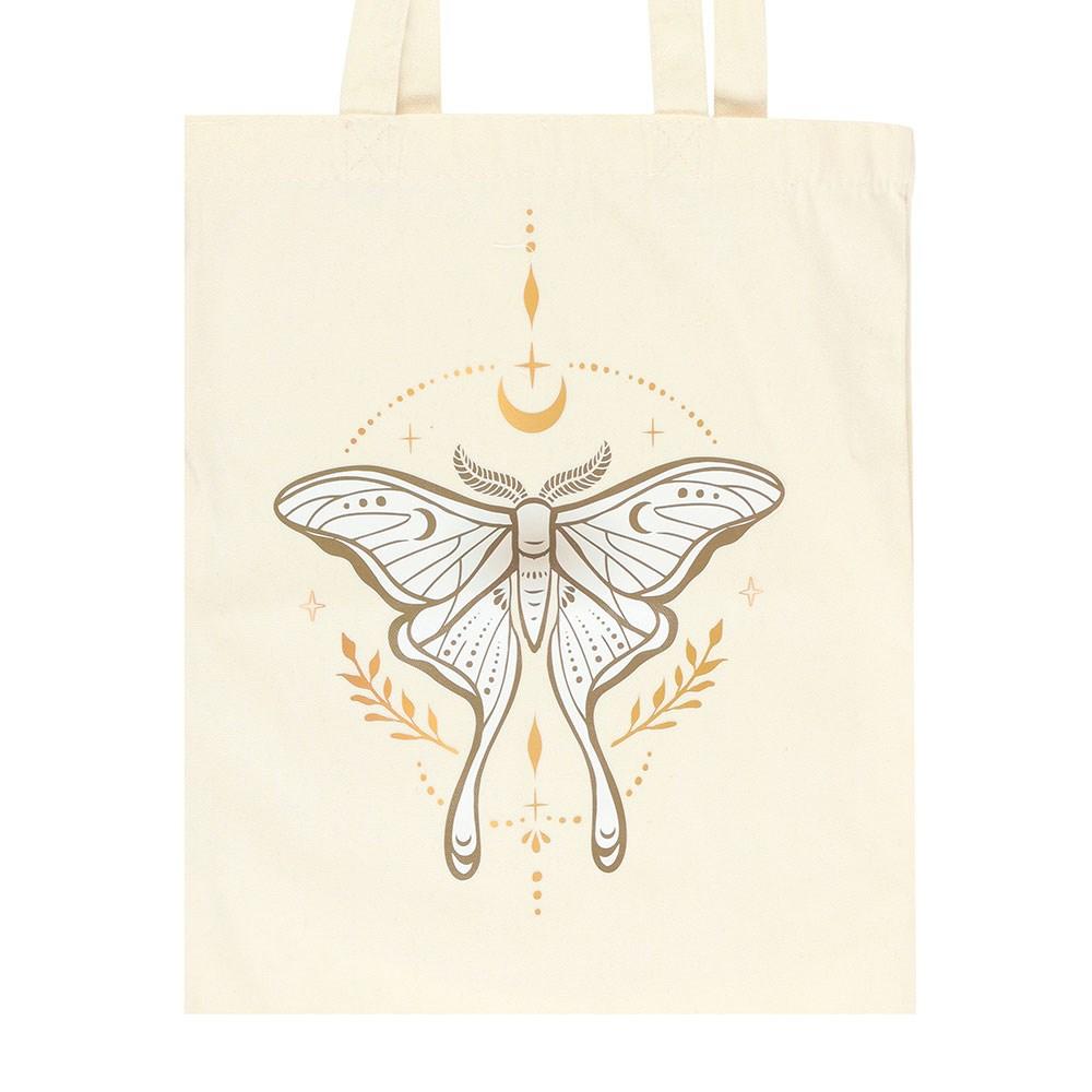 Something Different Light Luna Moth Polycotton Tote Bag