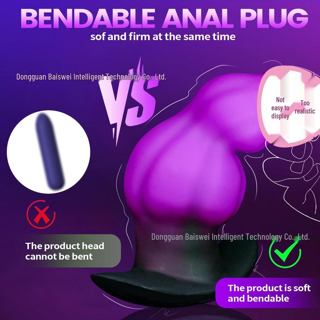 Silicone Vibrating Animal Shape Dog Knot Anal Plug for Men, Women, and LGBTQ+ Adults