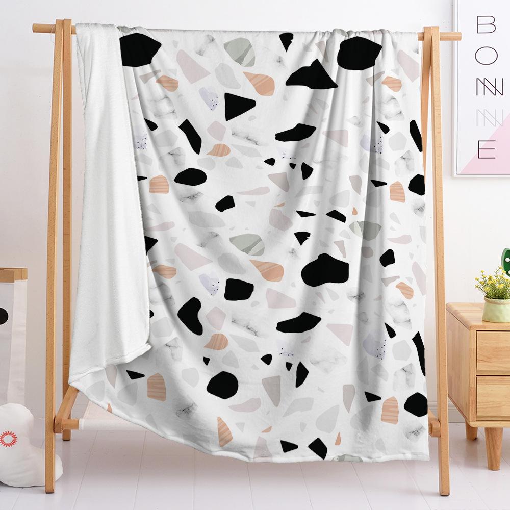 Blanket 2D Digital Printed Flannel Flower Leaf Blanket Blanket Minimum Order