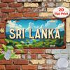 D-Moll pc Vintage Sri Lanka Landschaft Metallischer Schild Industriell Retro Reiseplakat mit Teeplantagen Aluminium Wanddekoration