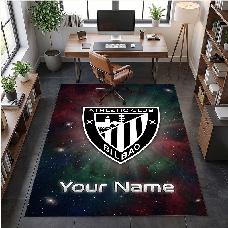 Crystal Velvet Rug Athletic Bilbao FC Print Custom Name Text Floor Mat Home Decor