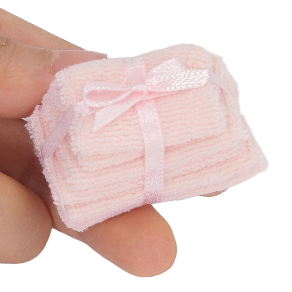 1:12 Scale Miniature Bathroom Towels Decoration Accessories Furniture Model Towel Pile
