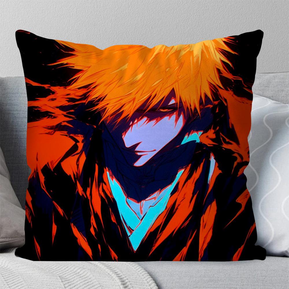 Kurosaki Ichigo Anime Bleach Pillow Case Square Pillow Bedroom Sofa LeisureComfort Cushion Car Living Room Home Decoration 40X40