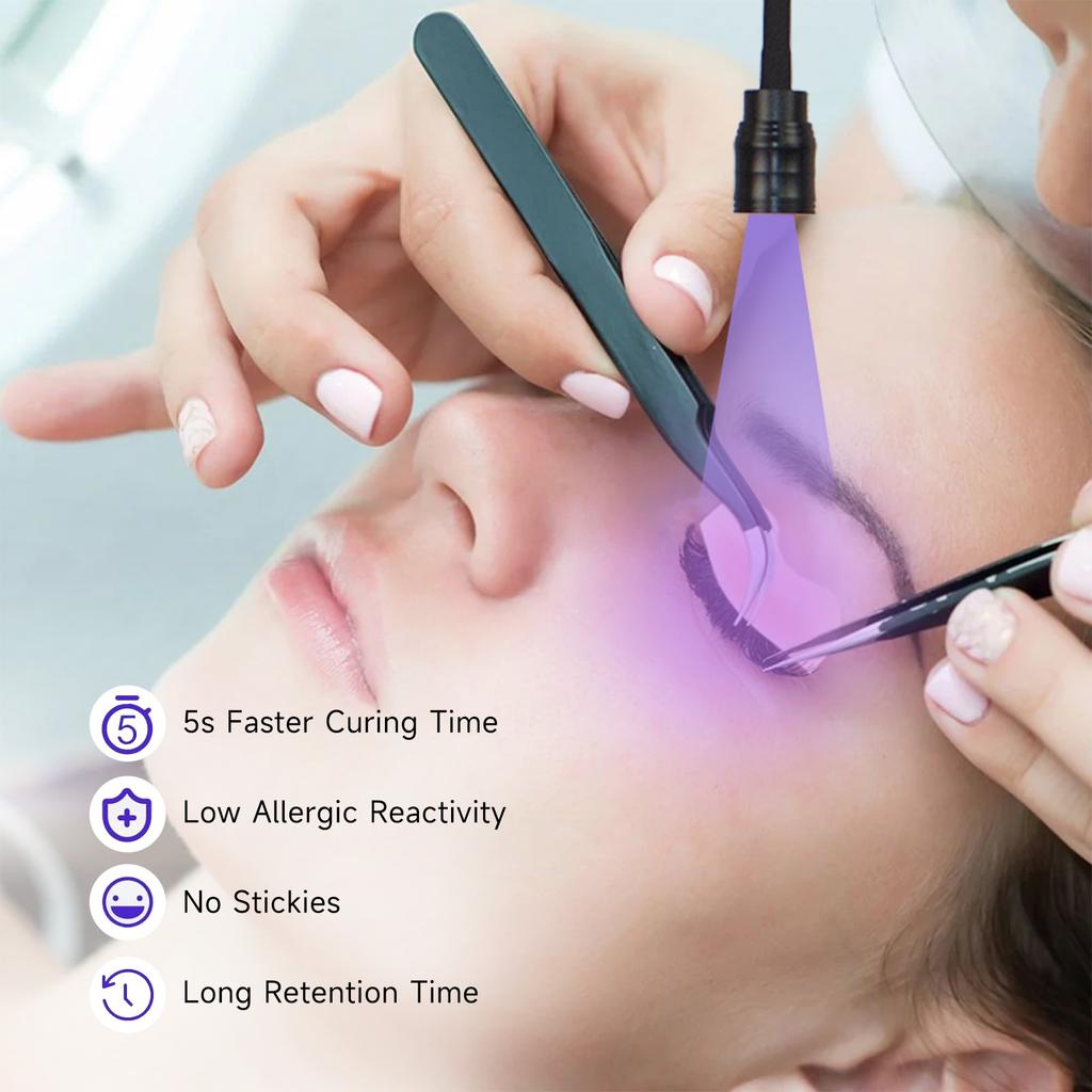 LED 5W Lash Light Floor Standing with Pedal Switch, for Eye Lash Extension Nail Glue Curing, Adjustable Light Focusing