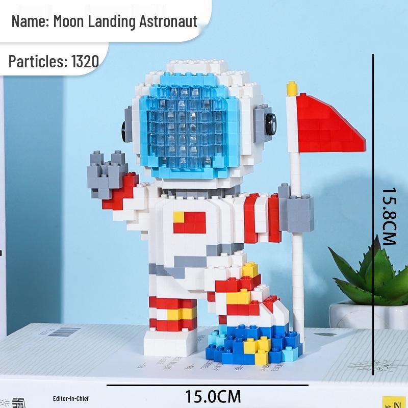 Small Square Astronaut Building Blocks: High-Difficulty, Lego-Compatible Educational Toy