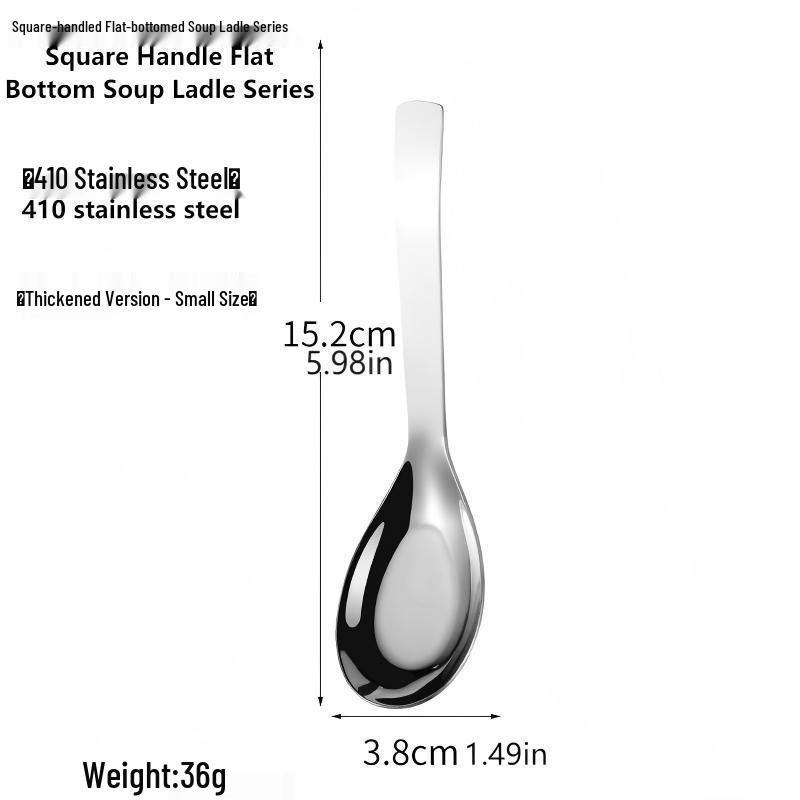 Jieyang Stainless Steel Tableware: Thickened Soup, Rice, and Watermelon Spoons