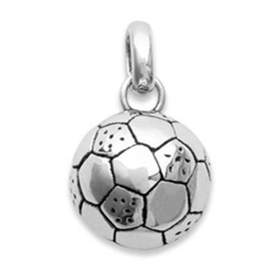 [N1802] - Silver 'Football' Silver Pendant (rhodium-plated) - 10 Mm