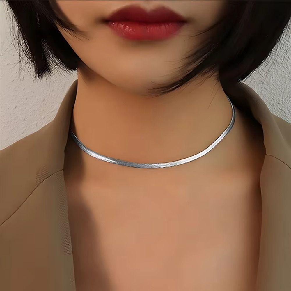 Elegant Double Layer Chain Y2K Snake Bone Chain Cool Korean Style Necklace  Party