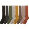 5 párů smíšené barvy náhodné délky ponožky - LJM podzimní a zimní zesílené hřejivé kombinované ponožky