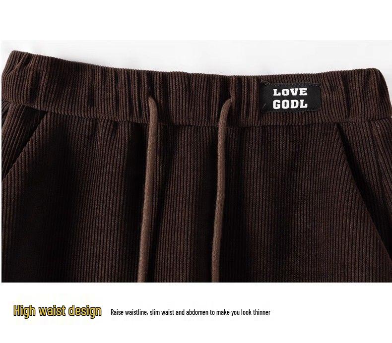 Women's Plus Velvet High Waist Midi Skirt - A-Line, Drawstring Elastic Waist, Straight Hem, Hip-Hugging, Autumn/Winter 2025