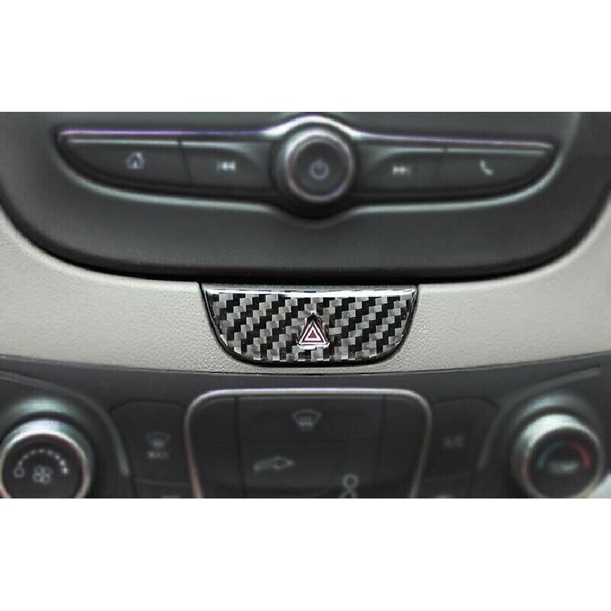 For Chevrolet Malibu 2016-21 Real Carbon Fiber Mergency Light Button Cover Trim