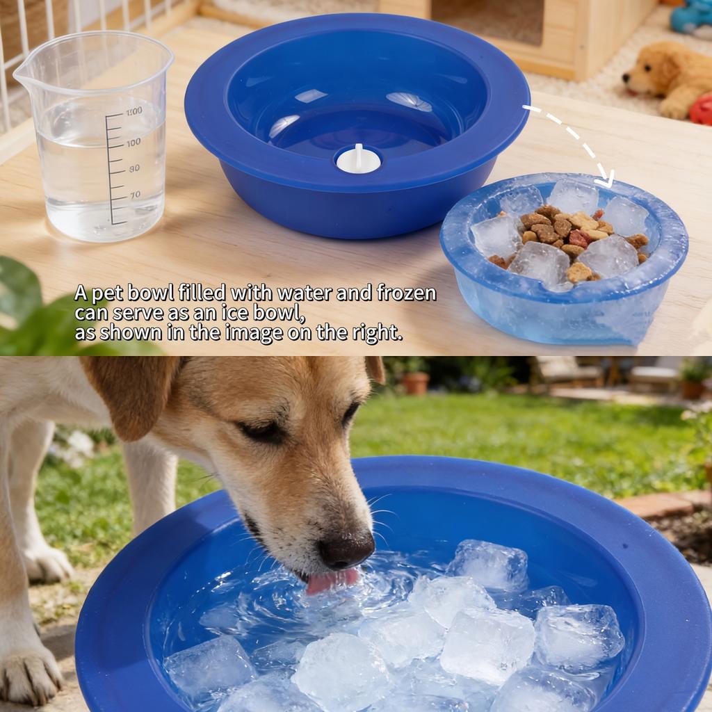 Grote Plastic Voerbak voor Honden en Katten - IJskom voor Zomerse Hitte