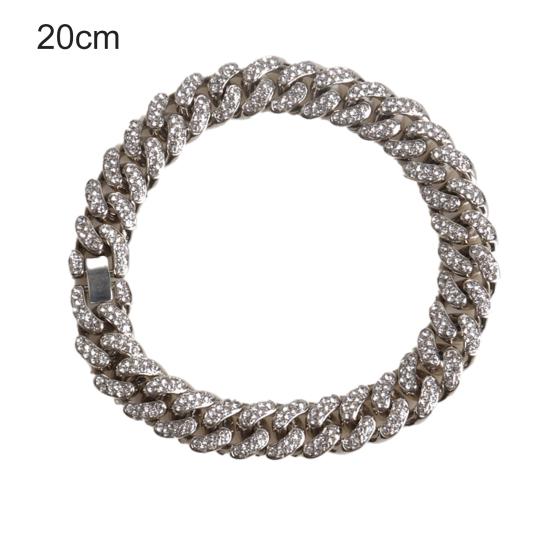 

Цепочка на шею собаки, инкрустированная стразами, декоративная, антивыцветающая, блестящая петля для ожерелья для собак и кошек для фестиваля серебряный