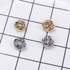 Classic Simple Geometric Circles Twist Stud Earrings for Women Personality Trend Hip Hop Rock Temperament Jewelry Accessory Gift