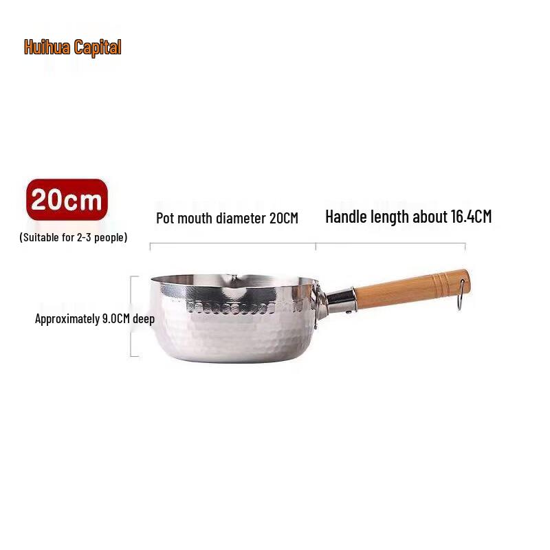

HUIHUADU 304 Stainless Steel Yukihira Saucepan