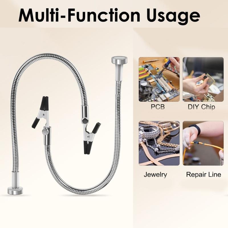 2/4Pcs Magnetic Electronic Circuit Board Clamps Third Hand Soldering Tool PCB Holder Flexible Metal Arms Helping Hands