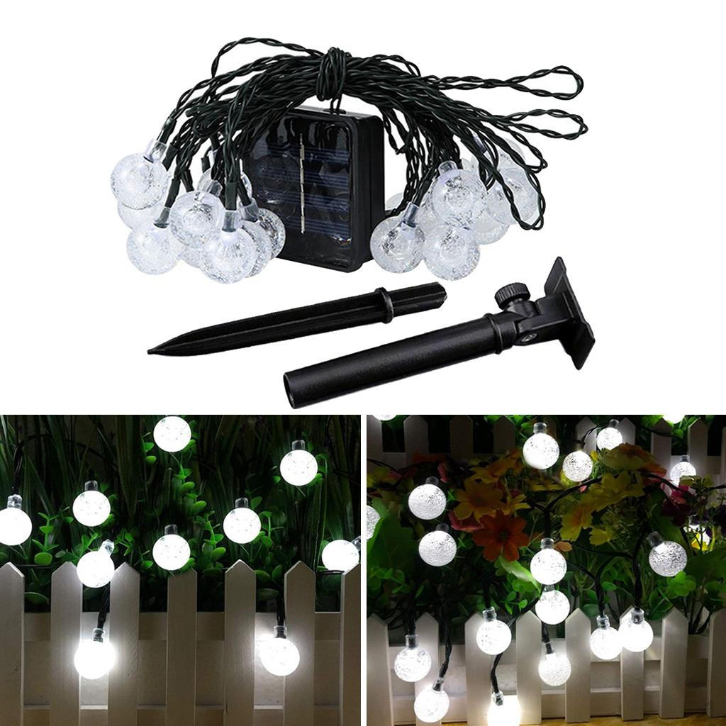 

Globe Solar, 20 30 50 светодиодных уличных ламп, водонепроницаемые 8 режимов питания для патио, сада, White 6.5m 30Bulbs