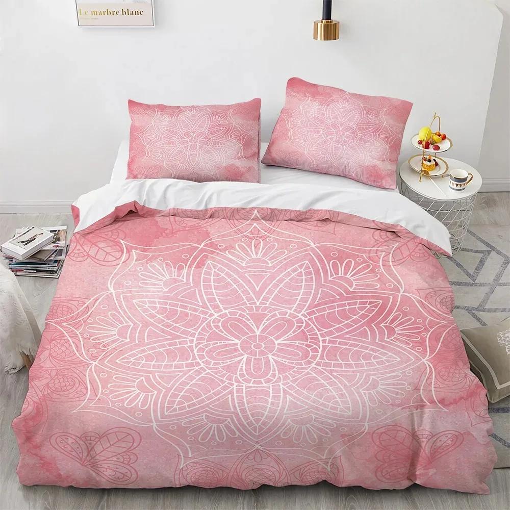 Bohemian Mandala King Queen Duvet Cover Boho Style Flower Bedding Set Adults Exotic Nordic Floral Polyester Quilt Cover