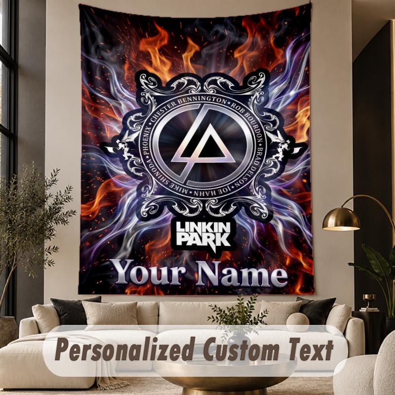 Custom Text Tapestry Linkin Park Print Wall Tapestry Indoor Living Room Wall Decor