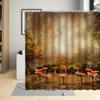Meadow Mushroom Flower Forest Retro Shower Curtain Waterproof Polyester Fabric Bathtub Bathroom Decor Bath Curtains With Hooks