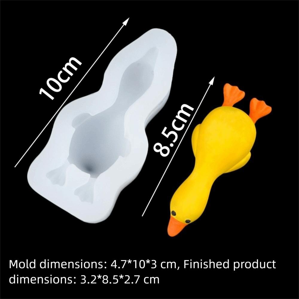 

3D Качка Силіконова Форма, яку можна стискати, Мультяшна Прикраса для Торта, Інструмент для Випічки, Нова Форма у формі Качки білий