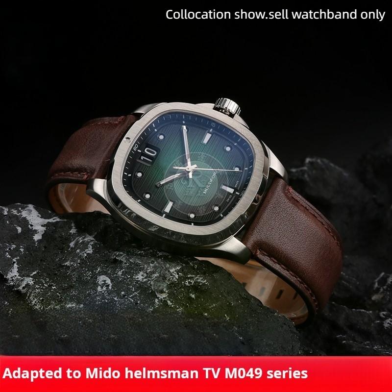 M049 Quick Release Men Genuine Leather Watch Strap 22 For Mido New Multifort TV M049.526 WatchBand Green Blue Retro Cowhide Band