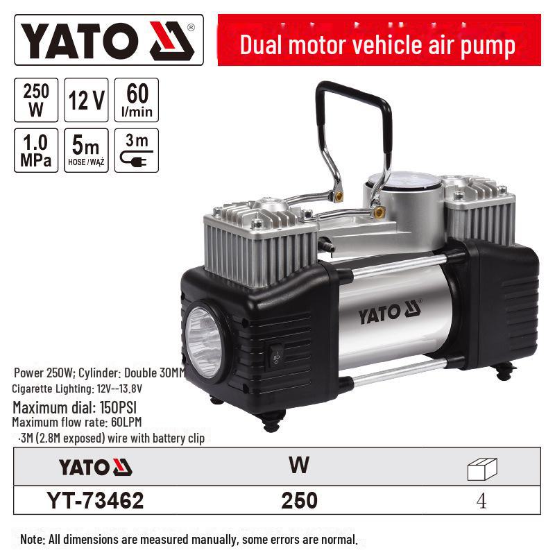 

Портативный электрический насос для шин автомобиля YATO Dual motor YT-73462