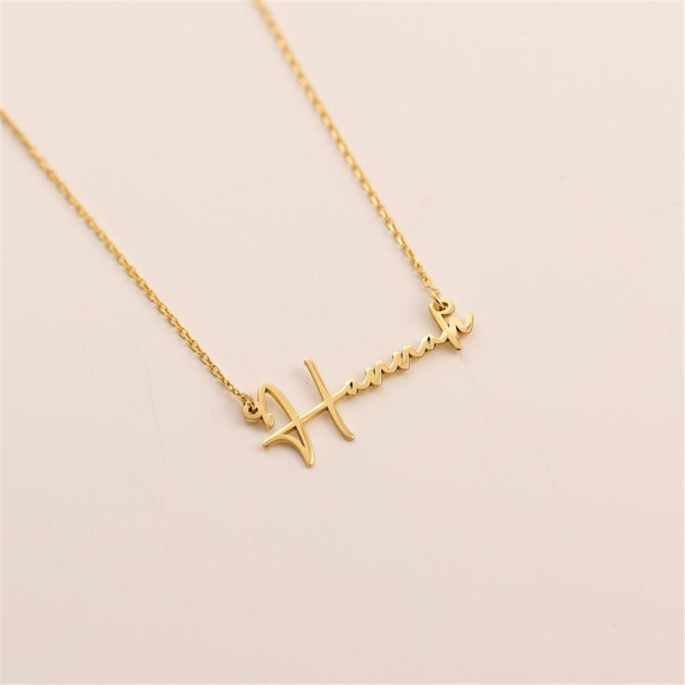New North Personalized Name Necklace Fashion Stainless Steel Jewelry PVD 18K Gold Plated Custom Name Pendant Children's Necklace