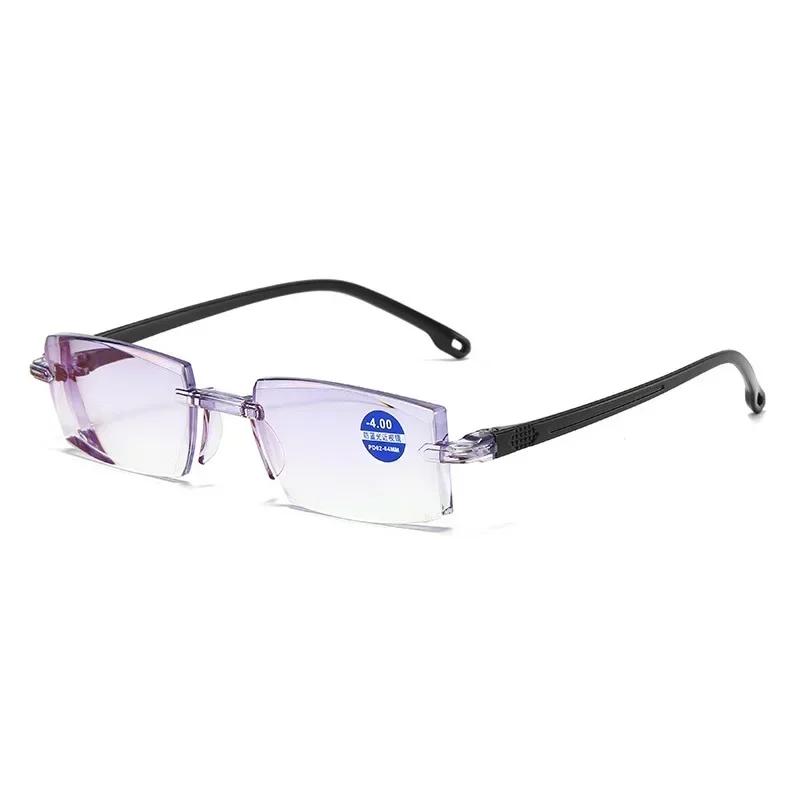 Unisex Rimless Frameless Myopia Glasses -1.0 To -4.0 Reading Glasses Anti Blue Light Nearsighted Eyeglasses For Men Women