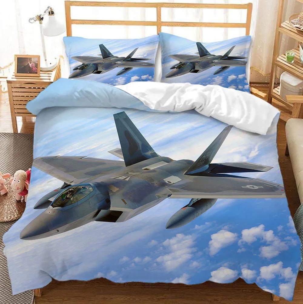 Comforter Airplane Fighter American Air Force Classic Planedecorative Bedding Set Queen Comforter For Men Boys Teen